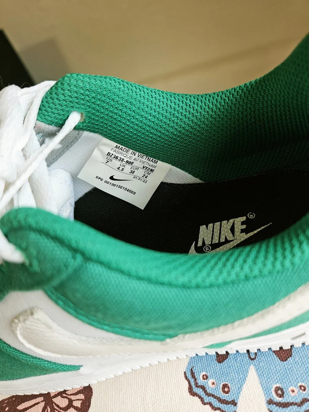 Nike Air Foce 1 Canvas Green & White 💚women's Size 7, Sneakers